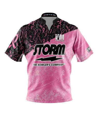Logo Infusion Dye-Sublimated Bowling Jersey (Sash Collar) - I AM Bowling Fun Design 2036-ST - Storm - Breast Cancer 4X-Large