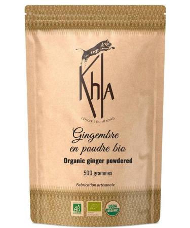 Khla - Organic Ginger Powder - 500g Sachet Ground Ginger from Vietnam - Cooking & Pastry Ingredient - Meat, Fish