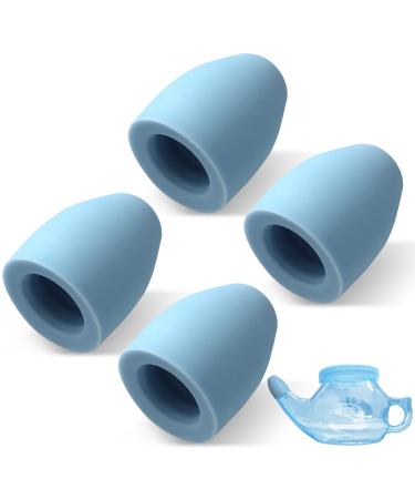 Calvana (4-Pack) Neti Pot Nasal Tips, Compatible with SinuCleanse Soft Tip Neti-Pot Nasal Rinse System, Food-Grade Silicone, BPA-Free & Latex-Free