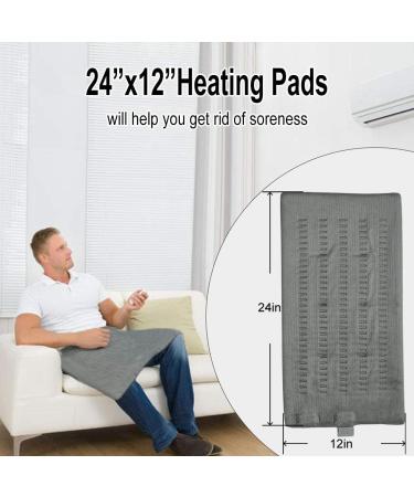 XL King Size Weighted Heating Pad for Pain Relief - Auto-Off, Moist/Dry Heat Therapy for Back, Neck, Shoulder, Menstrual Pain & Muscle Cramps 12x24 - Buy Online on GoSupps.com