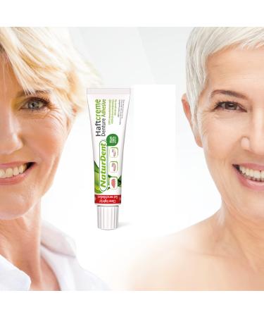 Natural Strong Denture Adhesive NaturDent | Holds Dentures Longer & Stronger | Zinc-Free & Paraffin-Free | Bundle with Dentu-Care Brush - Buy Online on GoSupps.com