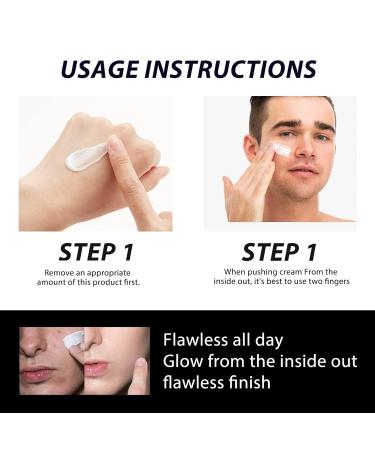 KLOUYHTY Men's Makeup Cream For Moisturizing & Spots Covering Crema De Maquillaje Para Hombres Para Iluminar Bare Face Cream For Men Men's Tone-Up Lazy Cream For All Skin Types (2PCS) - Buy Online on GoSupps.com