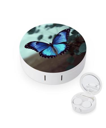 Contact Lens Case Blue Butterfly Print Plastic Contact Lens Case contact Lens Care Box ontact Lens Travel Box