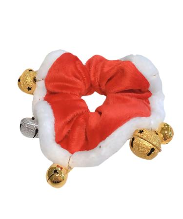 minkissy 1pc Christmas Hair Tie Holiday Scrunchies Holiday Hair Ties Xmas Scrunchies with Bell Xmas Hair Ropes Hair Accessory for Women Hair Accessories Child Printing Decorate Coral Fleece