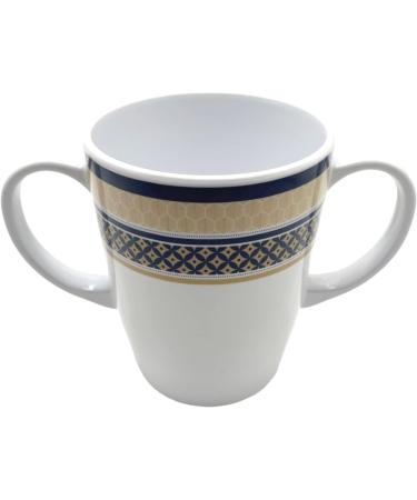 Rosa Lifestyle Two Handled Melamine Mug 400ml - Lightweight Daily Living Aid for Elderly with Tremors, Arthritis & Weak Grip (White) - Buy Online on GoSupps.com