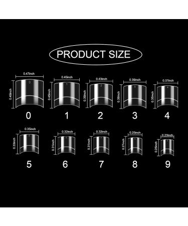 KINBOM 500pcs Clear Nail Tips Short Acrylic Fake Nails with Case Square Half Cover French Fake False Nails for Nail DIY Decoration at Home and Salon - Buy Online on GoSupps.com
