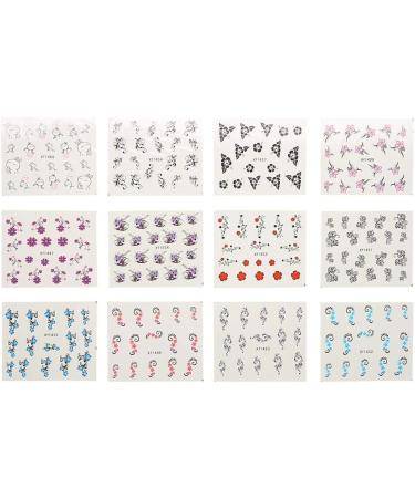Nail DIY Decals 50 Sheets Mixed Flower Butterfly Cartoon Nail Art Water Transfer Sticker Nail Art Stickers Nail Accessory for Festival Decoration and Daily Nail Design(XF) - Buy Online on GoSupps.com