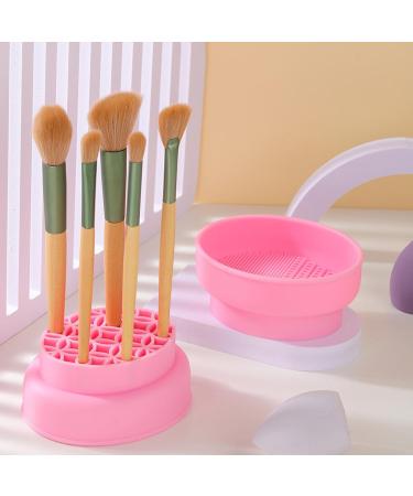 Makeup Brush Cleaner Mat Silicone Makeup Brush Cleaner Bowl Portable Divided Drying Compact In Size Makeup Brush Cleaner Effortlessly Cleaning Clean Dry Storage Makeup Brush Cleaning Bowl Pink - Buy Online on GoSupps.com
