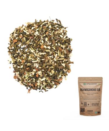 CHAIZONED Ashwagandha Tea Blend - Green Tea Fennel Tulsi & Cinnamon - For Cognitive Focus Immune Support Heart & Stress Support - Energizing Refreshing & Relaxing - Cultivated in India - Brews upto 25 Cups - 50g (1.7 oz)