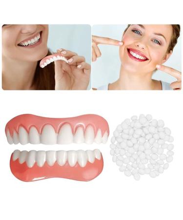 IQYU Dentures Teeth Veneer - Cosmetic Natural Shade Fix for Confident Smile | 2Pcs Clay Dentist - One Size White - Buy Online on GoSupps.com