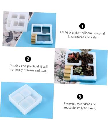 Operitacx 3pcs Box Pot Mold Silicone Molds Gypsum Resin Pot Pot Making Mold Epoxy Resin Crystal Whitex3pcs 10.6X10.6X3.3CMx3pcs - Buy Online on GoSupps.com