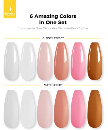 Burano Poly Extension Gel Nail Kit - 6 Colors Builder Set for DIY Nail Art (Pink Nude) - Perfect for Beginners and Professionals - Buy Online on GoSupps.com
