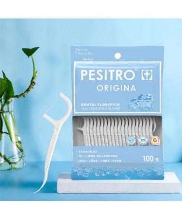 100 Pcs 2-in-1 Portable Dental Floss Picks - Disposable Interdental Sticks for Effective Tooth Cleaning - Ideal for Travel, Home, Office & Restaurants - Original Flavor - Buy Online on GoSupps.com