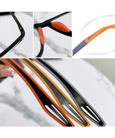 TR90 Flexible Blue Light Blocking Reading Glasses Progressive Multifocus Computer Readers Anti Glare Glasses(Couleur:Orange Grandeur:2.5X) - Buy Online on GoSupps.com