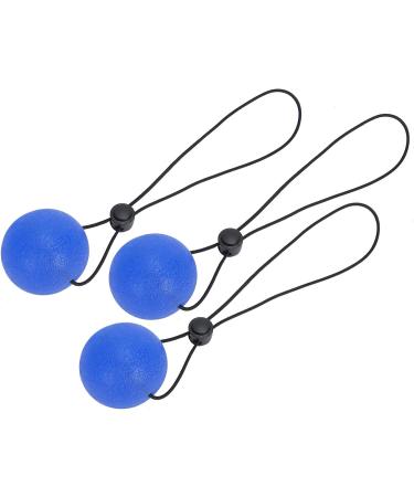 Squeeze Ball Set - 3pcs Safe Stress Relief Grip Balls with Bungee Cord | Silicone Hand Gripping Exercise Balls for Adults - Blue 30 - Buy Online on GoSupps.com