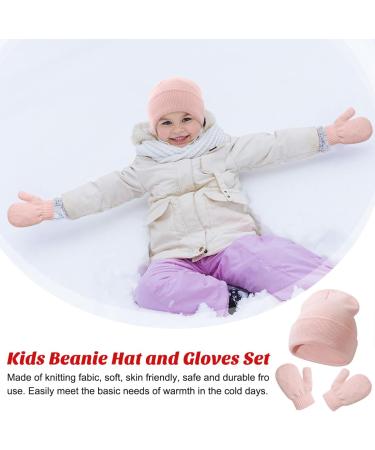 XYIYI Baby Winter Beanie Hat and Mitten Set for Boys Girls 2-5 Years - Pink - Buy Online on GoSupps.com