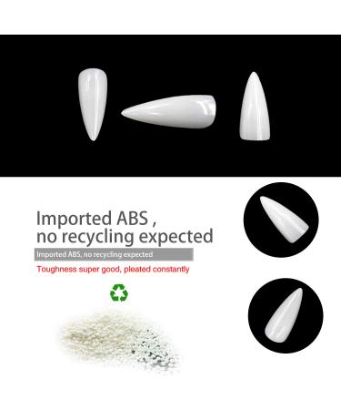 600 Pcs Long Stiletto False Nails - Acrylic Nail Art Full Cover Set | 12 Sizes for DIY & Nail Studios - Buy Online on GoSupps.com
