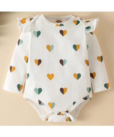 Koonde Baby Girl 3-Piece Outfit Set | Romper, Trouser & Headband | Newborn to 24 Months | Cream Heart & Yellow | 0-3 Months - Buy Online on GoSupps.com