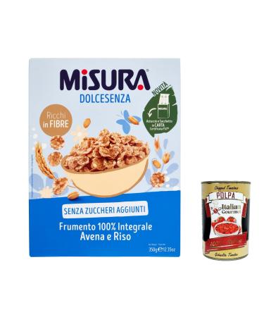Italian Gourmet E.R. Misura Cereali Integrali Fiocchi di Frumento Dolcesenza Set of 6 oat and rice flakes without added sugar 350 g + Italian Gourmet pulp 400 g