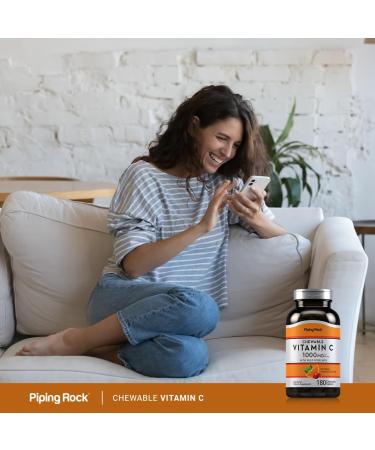 Piping Rock Vitamin C Chewable 1000mg | 180 Tablets | Orange Flavor | Vegetarian Non-GMO Gluten Free Supplement - Buy Online on GoSupps.com