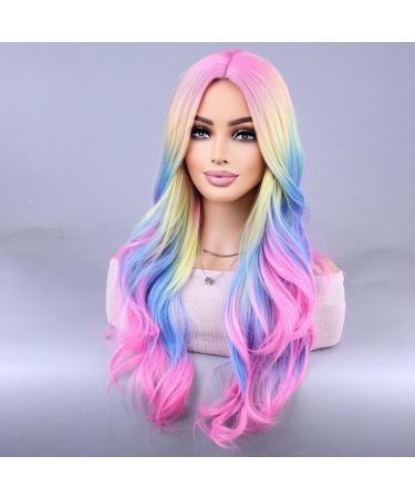 pintoc Colorful Rainbow Wig European & American Cosplay Wig Ghost Festival Wig in the Fringe Simulation Scalp Ghost Festival Wig - Buy Online on GoSupps.com