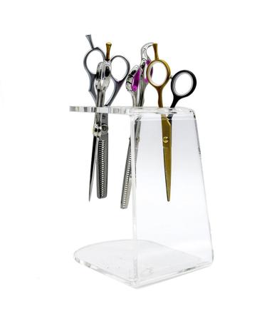 Scissors Rack Acrylic Salon Shears Rack - Clear Stylist Tool Rack 6 Holes Combs Storage Container for Barber Shop Home