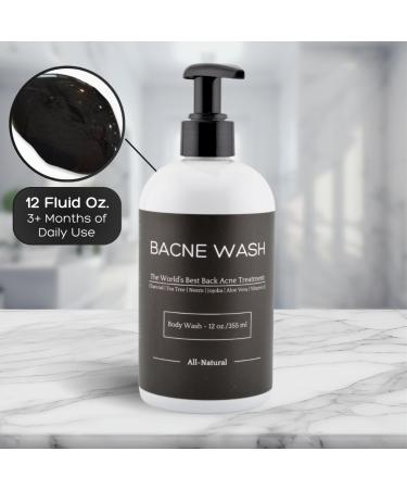 Bacne Wash: All Natural Back Acne Cleanser with Charcoal Jojoba Oil Tea Tree Oil Neem Oil Aloe Vera Colloidal Oatmeal and Vitamin E - Body Acne Wash for All Skin Types - Buy Online on GoSupps.com