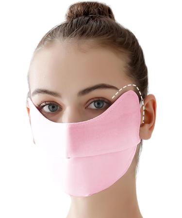 UV Protection Face Masque Breathable UV Protection Ice Silk Face - Reusable 3D Sun Shield Face for Women Face for Fishing Hiking Cycling Eye Protection pink - Buy Online on GoSupps.com