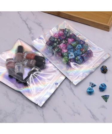 100pcs 5.5x7.8 Resealable Holographic Mylar Bags - Foil Zip Lock Sample Pouch for Candy, Jewelry, Lip Gloss - Gift Baggies for Packaging - Buy Online on GoSupps.com