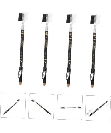 Healeved 12 Pcs Two-in-one Eyebrow Pencil Brown Eyeliner Pencils Eyebrow Pencils with Pencil Sharpener Wooden - Buy Online on GoSupps.com