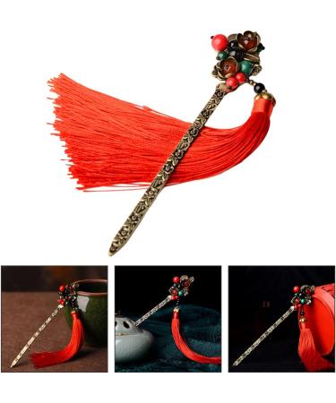 FRCOLOR Elegant Alloy Carved Decoration Pins Ancient Classical Sticks Women Flower Antiquity Chopsticks for Tassels Woman Maker Beads Retro Chinese Long Hanfu Fork Floral Stick Curving - Buy Online on GoSupps.com