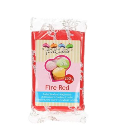 Funcakes Fondant Fire Red: Easy to use smooth elastic soft and cuddly perfect for decorating cakes halal kosher and gluten -free.250 g fire red (250 g)