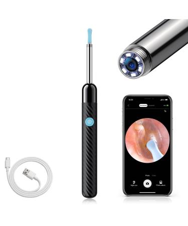 Ear Wax Removal Ear Cleaner with Camera Ear Wax Removal Kit with 1080P Ear Camera Otoscope with Light Ear Cleaning Kit for iPhone iPad Android Phones(8 Pcs Ear Set not Included Black)