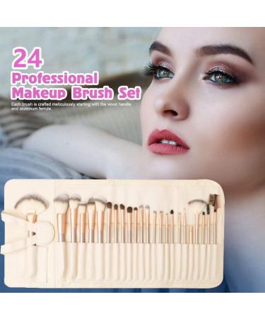 Hepaz 24pcs Professional Makeup Brush Set with Egg Cleaner & Roll-Up PU Leather Bag - Perfect for Flawless Application & Travel - Buy Online on GoSupps.com