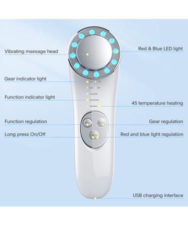 Facial Massager & Skin Care Tools 7 in 1 High Frequency Galvanic Machine Off-White - Buy Online on GoSupps.com