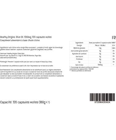 Healthy Origins High Dose Extra Virgin Olive Oil 1250mg Softgels - 120 Count | Lab Tested, Gluten Free, Soy Free, Non-GMO - Buy Online on GoSupps.com