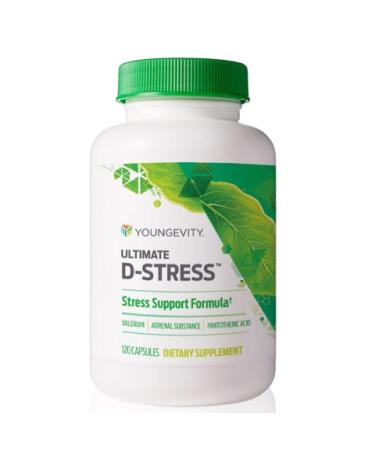 Youngevity Ultimate D-Stress Natural Stress Relief Supplement with Magnesium Valerian Root Extract and B Vitamins Supports Adrenal Health and Nervous System 120 Capsules