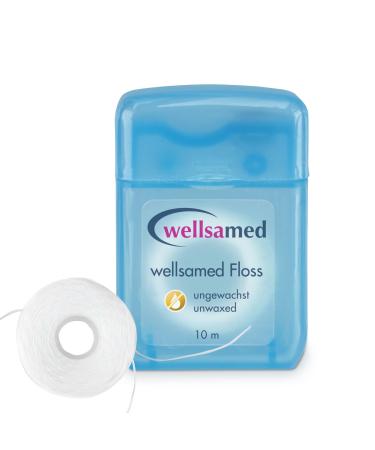Wellsamed dental floss in the 10m dispenser for thorough interdental cleaning (tasteless 1 piece) Tastnutral 10.00 m (1 SPACE)