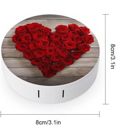 Buy Red Heart-Shaped Roses Print Contact Lens Case - Stylish & Portable Lens Care Box for Travel - Buy Online on GoSupps.com