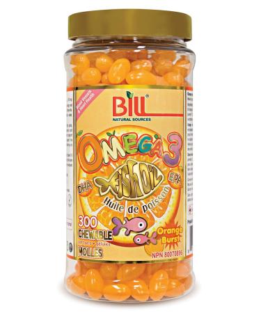 Bill Natural Sources Orange Burst Omega-3 Fish Oil 300 chewable softgels