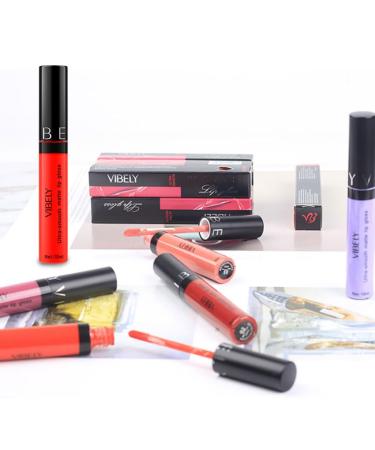 Vibely Matte Liquid Lipstick Set - Waterproof Velvety High Pigmented Lip Gloss for Women & Girls - Perfect Gift - Buy Online on GoSupps.com