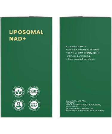 ANPOMER NAD Supplement with Liposomal Nicotinamide Riboside 600mg, Resveratrol, CoQ10, PQQ & D-Ribose, Electrolyte Blend, 30 Liquid Packets - Buy Online on GoSupps.com