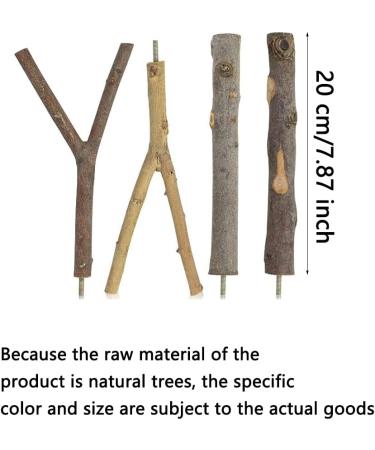 4 Piece Natural Wood Bird Toys Set - Perches Pencil Rods & Accessories for Parrots & Birds - 2 Specs 8 Washers & 4 Wing Nuts - Buy Online on GoSupps.com