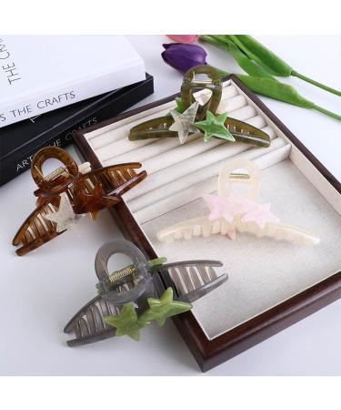 Vctitil Five-pointed Star Acrylic Hair Claws Hair Clips Ponytail Holders Shark Clip Barrettes Hair Accessories for Women Girl Thin Thick Hair(coffee) - Buy Online on GoSupps.com