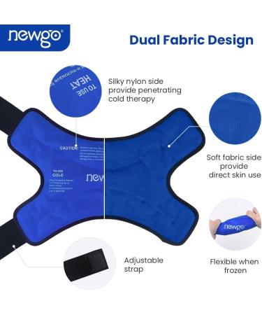 Newgo Fleece Cooling Pads for Ankle Pain Relief | Ice Cold Cooling Belt & Socks for Foot Injuries | Ankle Swelling & Sprains - Dark Blue & Black - Buy Online on GoSupps.com