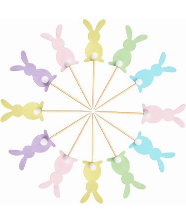 Hosiwei Easter Bunny Food Picks for Cake Decoration 25Pcs Wooden Bunny Picks with Spring Theme for Easter Party Supplies Easter Decorations for Dessert Table - Buy Online on GoSupps.com