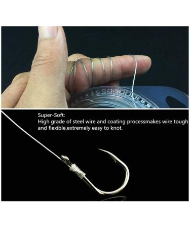 10LB-200LB Vinyl Coated Stainless Steel Fishing Wire Leader 10m with 20 Crimps - Black 30LB - Buy Online on GoSupps.com