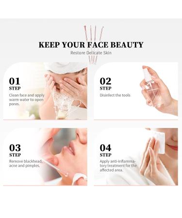 Ducare Blackhead Remover Set - 4-Piece Professional Comedone Extractor Kit for Acne & Pimples - Gold Facial Care Case - Buy Online on GoSupps.com