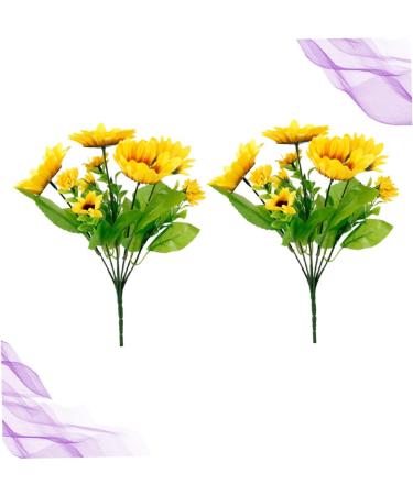 Zerodeko Sunflower Props 2pcs 7 Artificial Flower Bouquet Wedding Bouquet Artificial Flowers Bouquet Artificial Bouquet Decor Flower Arrangement Supplies Sunflower Fake Sunflowers Heads - Buy Online on GoSupps.com