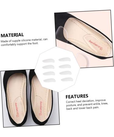 NOLITOY 4 Pairs Flatfoot Insoles - Heel Pad & Supination/Pronation Correction | Soft Gel Transparent Orthotic Inserts for Unusual Shoes - 7.8x3.5cm - Buy Online on GoSupps.com